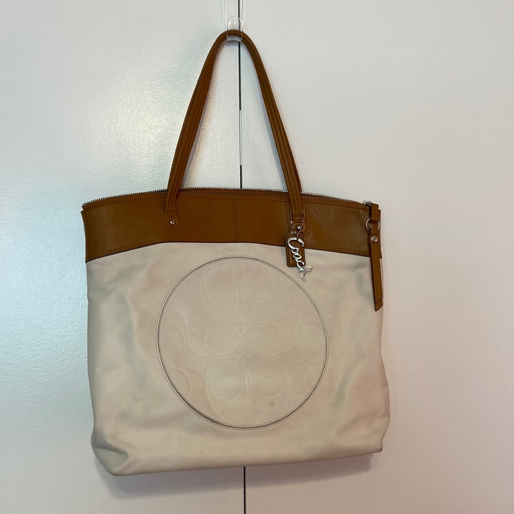 Fashion Coach Laura Signature Embossed Leather Tote F18336 - Picture 3 of 11